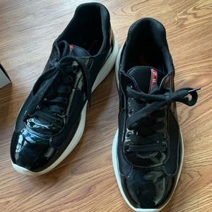 Cup Patent Leather & Technical Fabric Sneakers